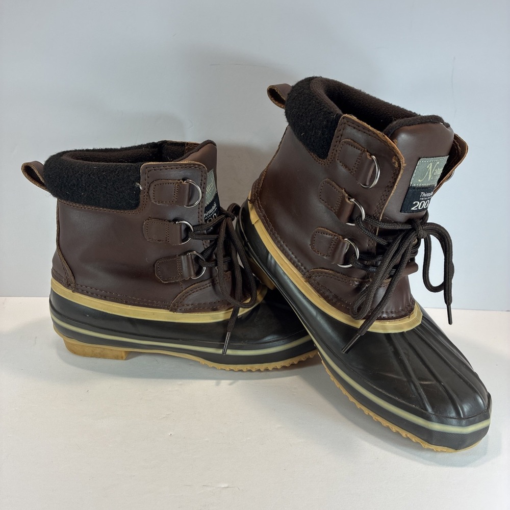 Size 8 Women's Boots Natural Reflections Duck Muck Rain Wet Leather top Boots